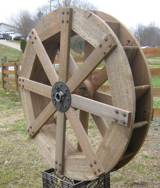 3 1/2' aged water wheel